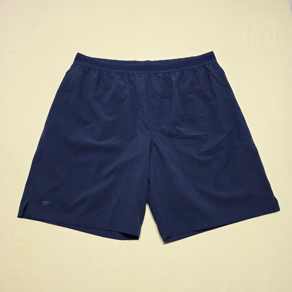 Fabletics Men XXL Navy Lined Athletic Training Gym Shorts Elastic Waist